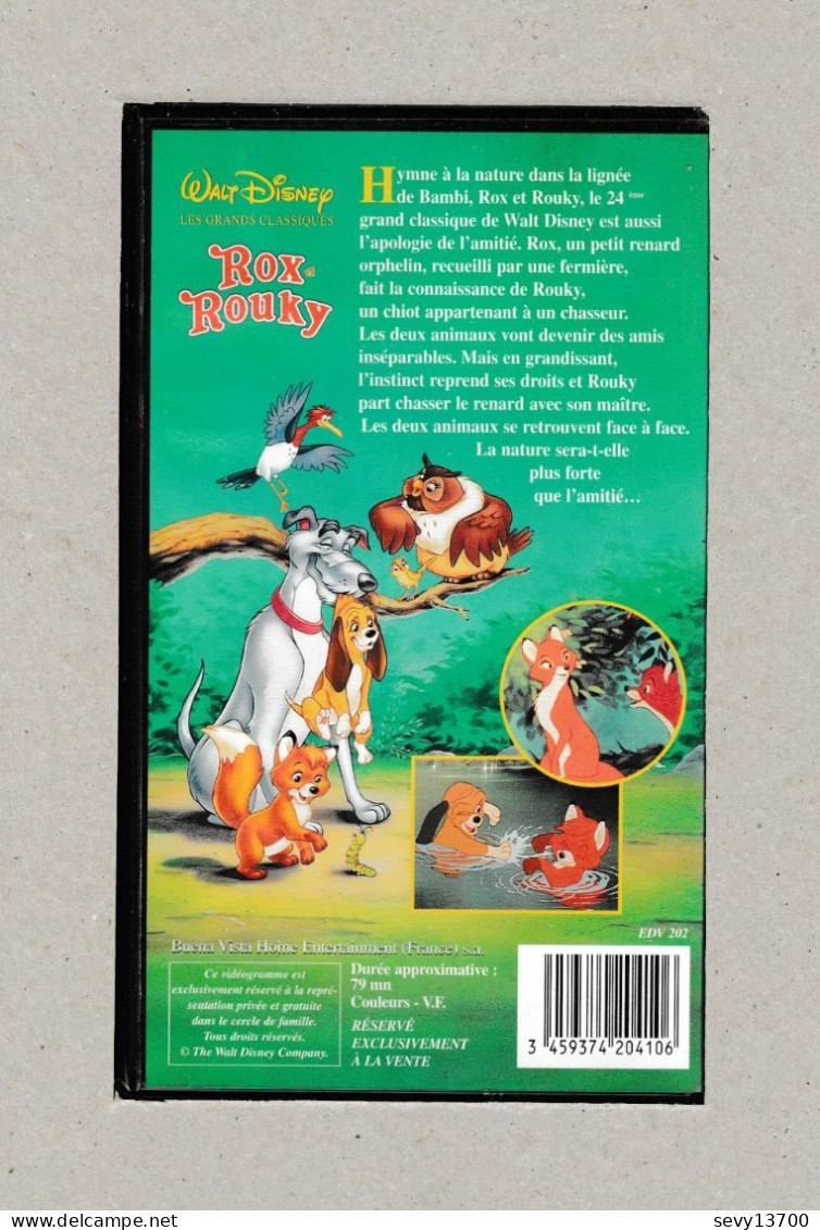 3 Cassettes VHS Walt Disney Les Aristochats - les 101 Dalmatiens et Rox et Rouky
