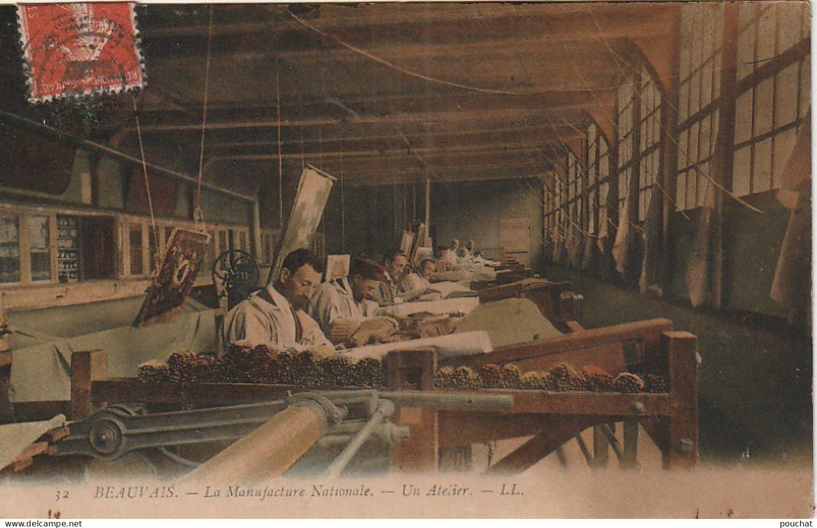 AA+ 76-(60) BEAUVAIS - LA MANUFACTURE NATIONALE - UN ATELIER - CARTE COLORISEE - Beauvais