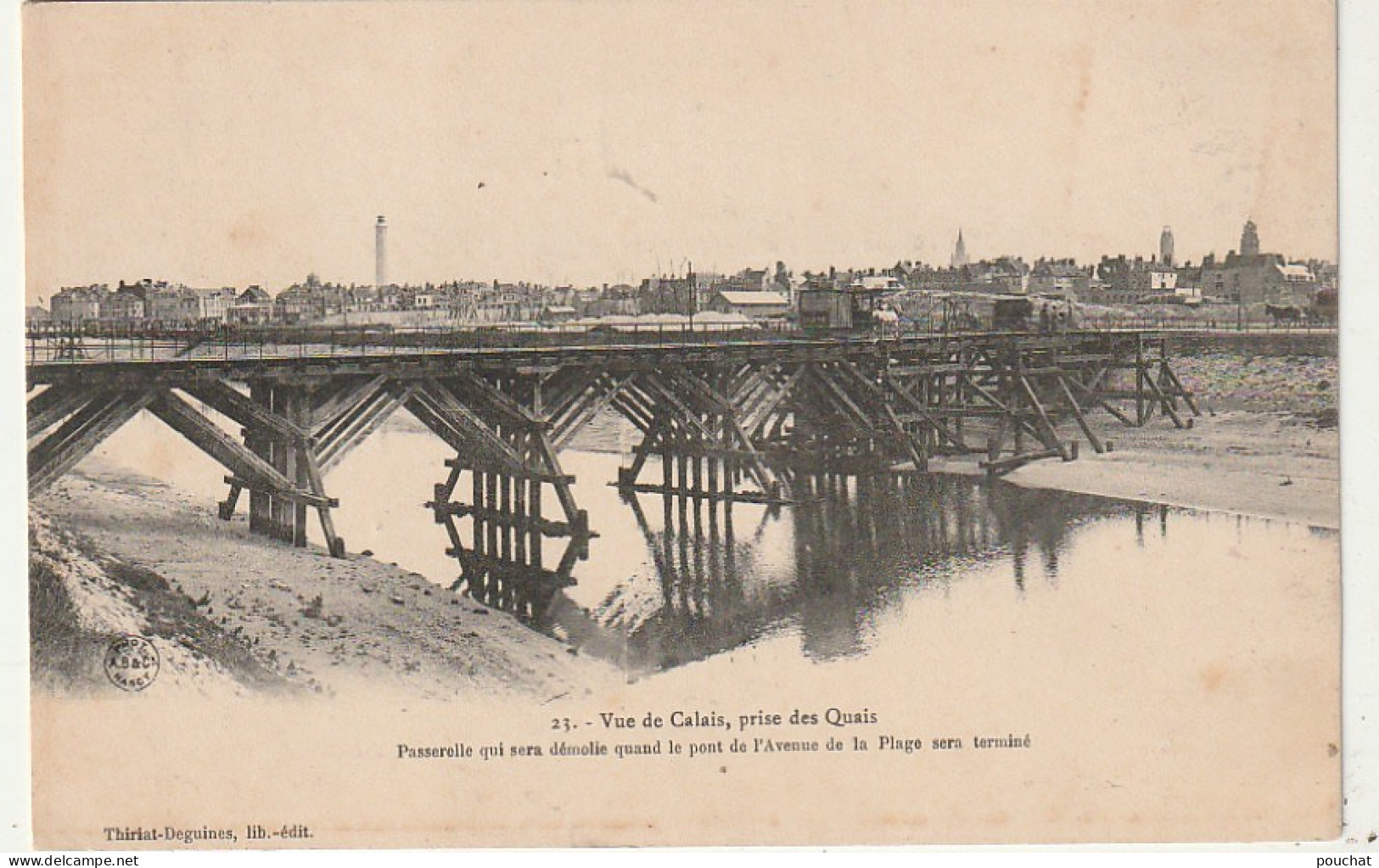 AA+ 81-(62) VUE DE CALAIS , PRISE DES QUAIS - PASSERELLE SERA DEMOLIE QUAND  PONT DE L' AVENUE DE LA PLAGE SERA TERMINE - Calais