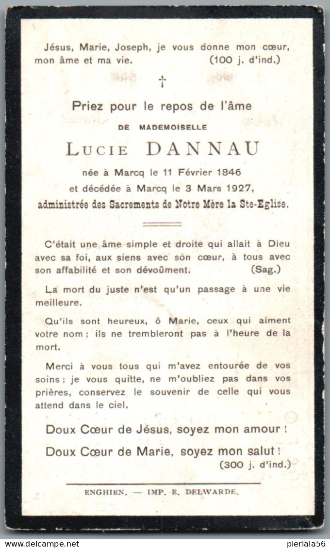 Bidprentje Marcq - Dannau Lucie (1846-1927) - Images Religieuses