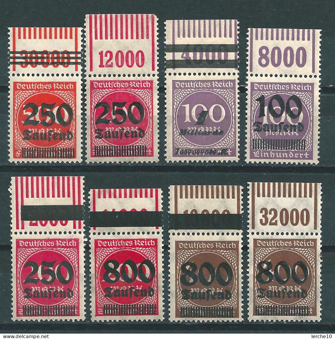 MiNr. 289, 292, 296, 303, 305, 331 ** Oberrand (0302) - Unused Stamps