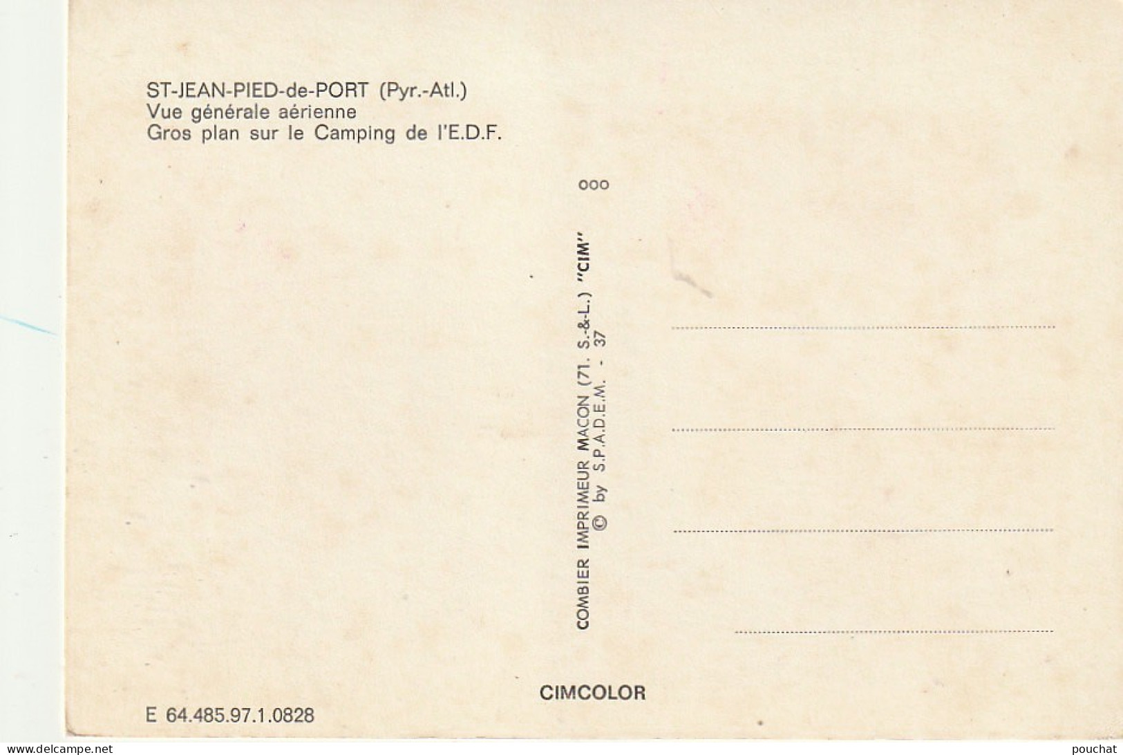 AA+ 83-(64) ST JEAN PIED DE PORT - VUE GENERALE AERIENNE - GROS PLAN SUR LE CAMPING DE L'E. D. F. - Saint Jean Pied De Port