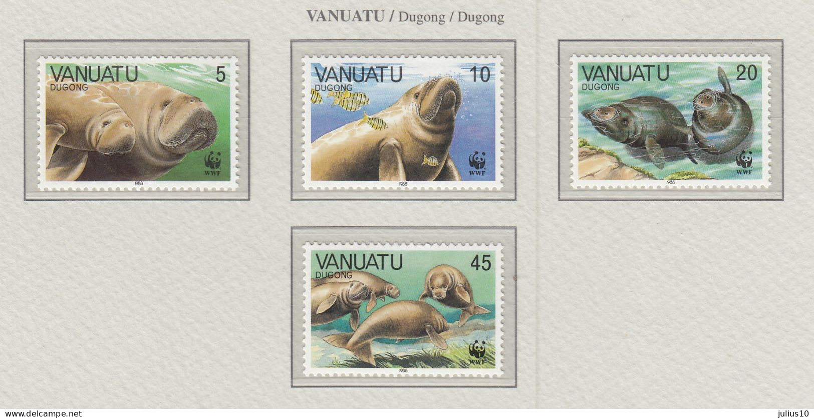VANUATU 1988 WWF Manatees Mi 782-785 MNH(**) Fauna 745 - Marine Life