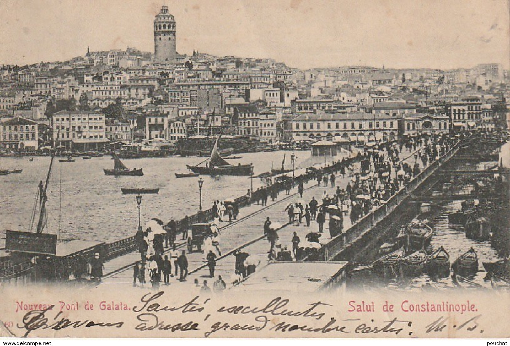 AA+ 86- SALUT DE CONSTANTINOPLE ( TURQUIE ) - NOUVEAU PONT DE GALATA - ANIMATION - Türkei