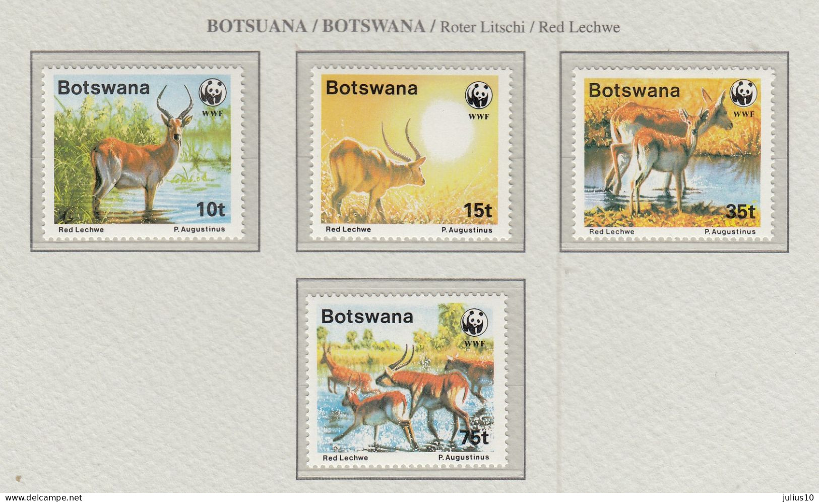 BOTSWANA 1988 WWF Red Lechwe Mi 431-34 MNH(**) Fauna 747 - Unused Stamps