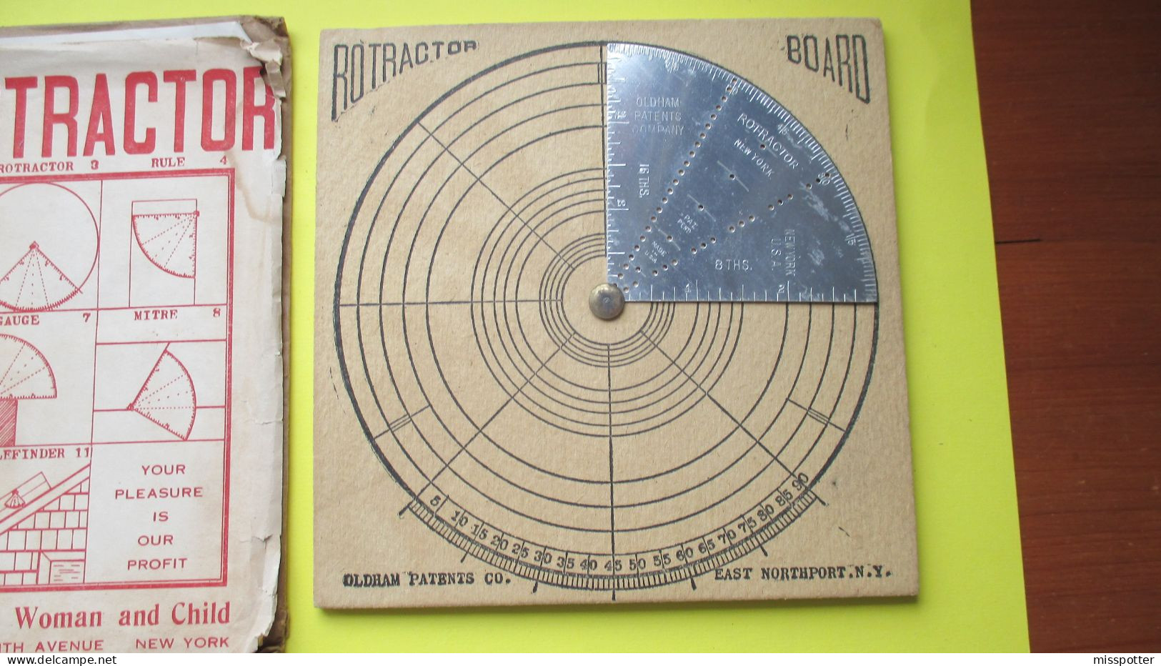 Outil Vintage, Années 20 ROTRACTOR BOARD, ELEVEN TOOLS IN ONE Oldham Patents Corporation - Otros & Sin Clasificación