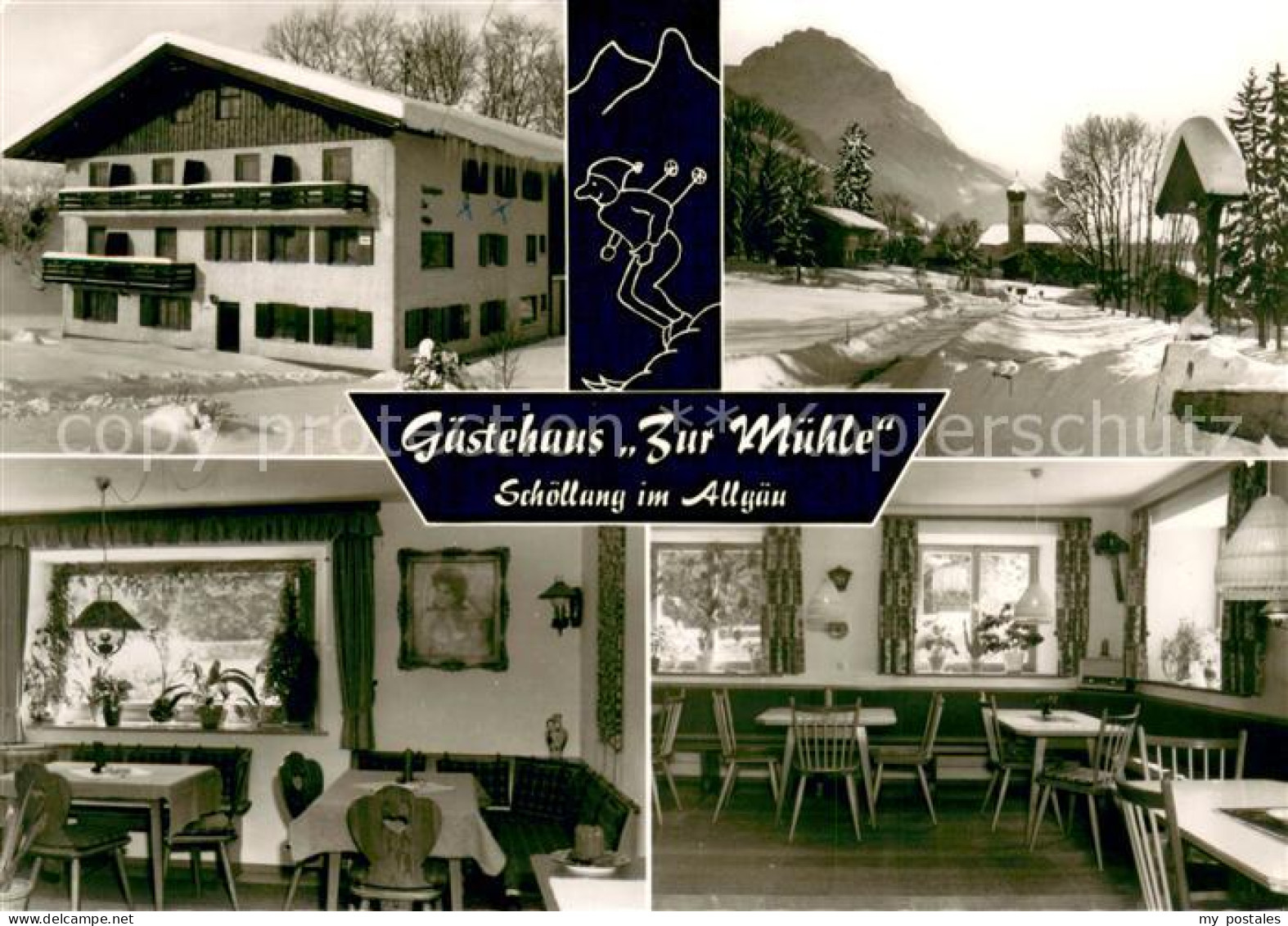 73649165 Schoellang Gaestehaus Zur Muehle Gastraum Winterlandschaft Alpen Schoel - Oberstdorf