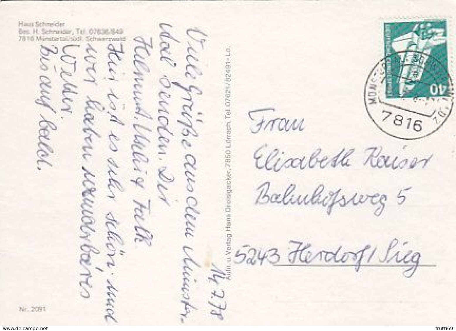 AK 216067 GERMANY - Münstertal / Schwarzwald - Haus Schneider - Muenstertal