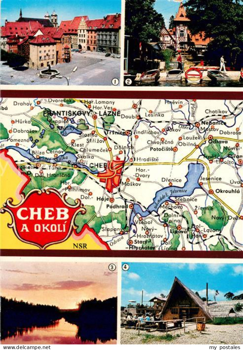 73649147 Cheb Eger Cheb A Okoli Landkarte Strassenkarte  - Tsjechië