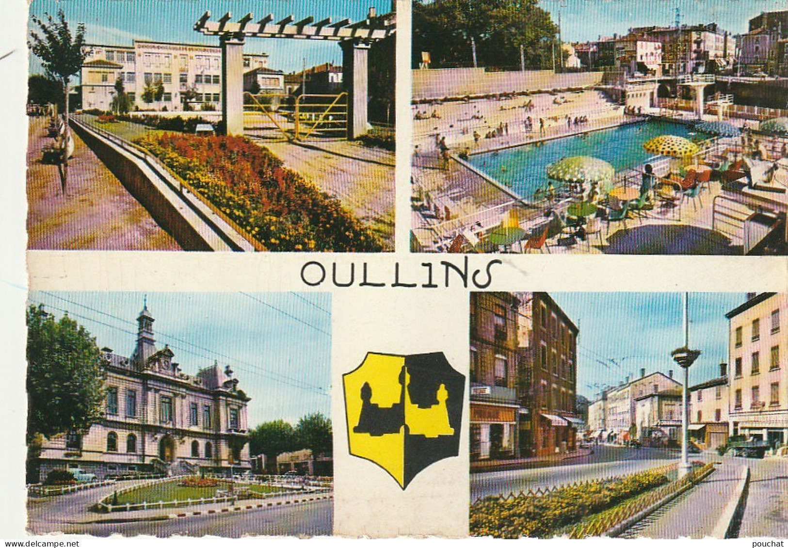 AA+ 92-(69) OULLINS - CARTE MULTIVUES : MAIRIE , PISCINE - Oullins