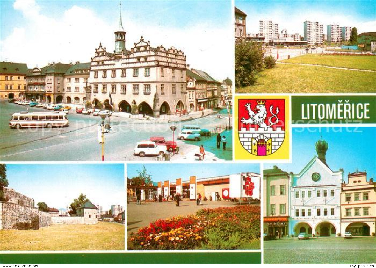 73649111 Litomerice Leitmeritz Nordboehmen Rathaus Wohnsiedlung Stadtmauer Ausst - Tsjechië