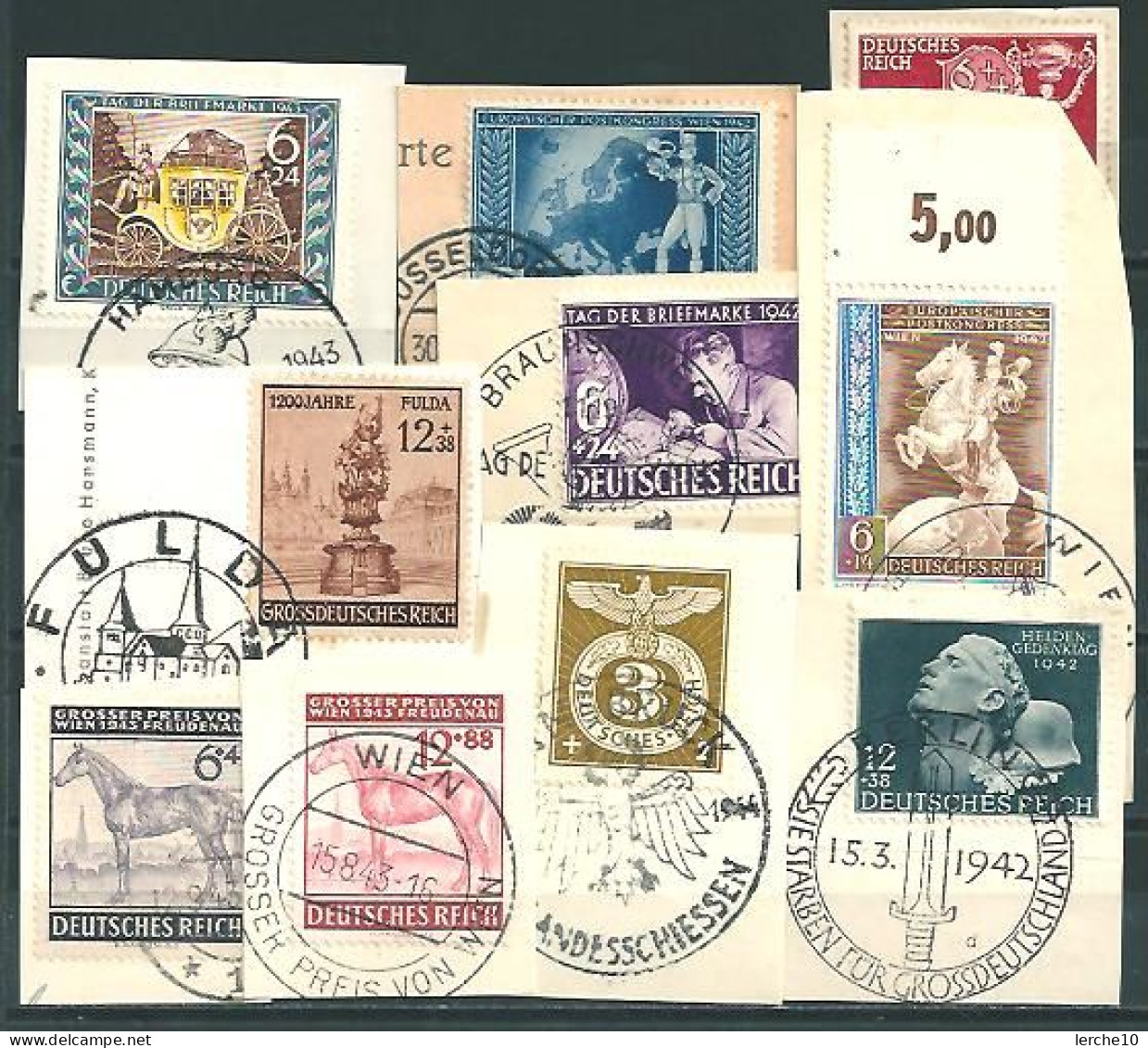 3. Reich Briefstücke   (0304) - Used Stamps