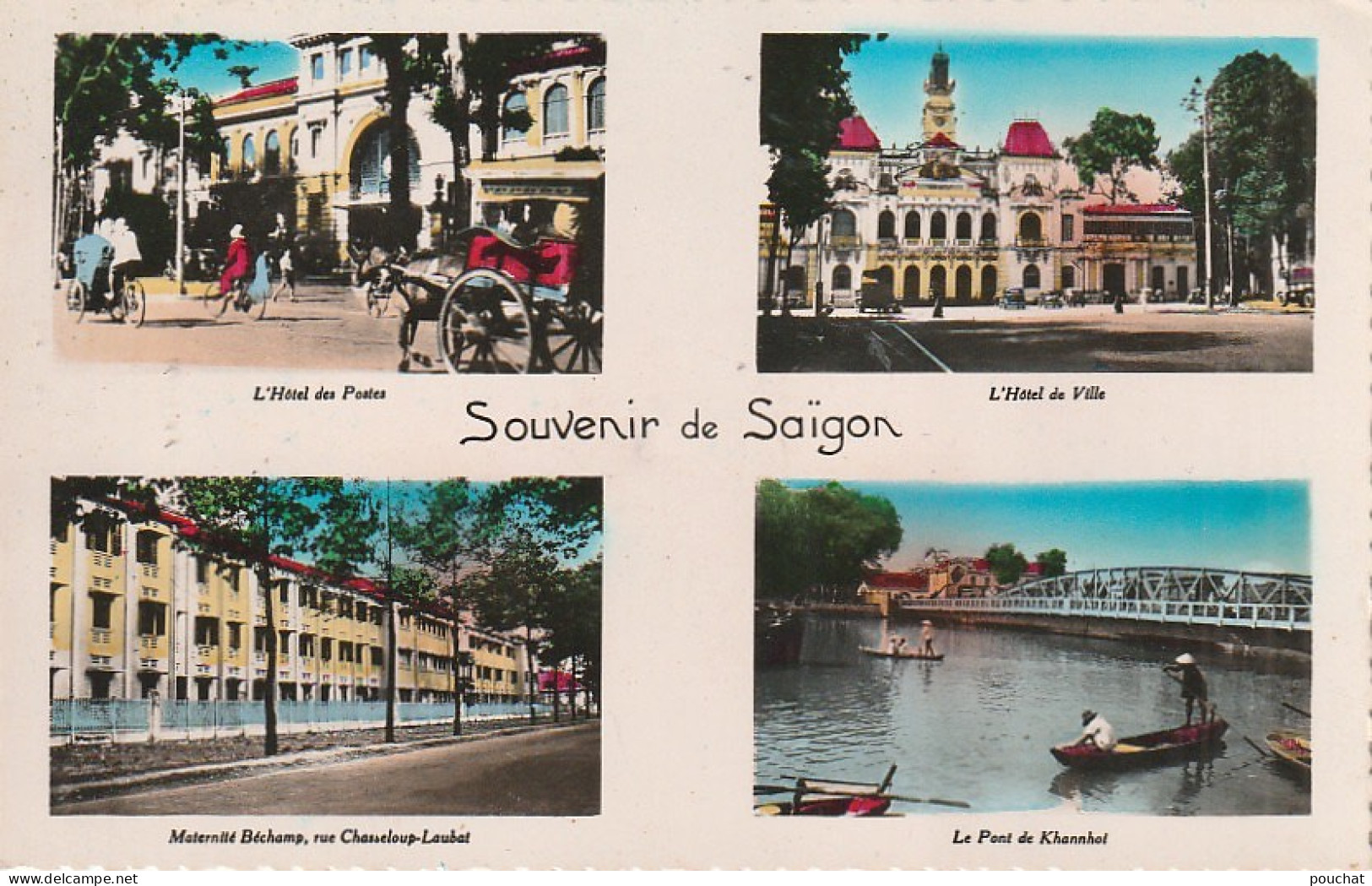 AA+ 94- SOUVENIR DE SAIGON ( VIETNAM ) - CARTE MULTIVUES : HOTEL DES POSTES , HOTEL DE VILLE , MATERNITE BECHAMP  - Viêt-Nam