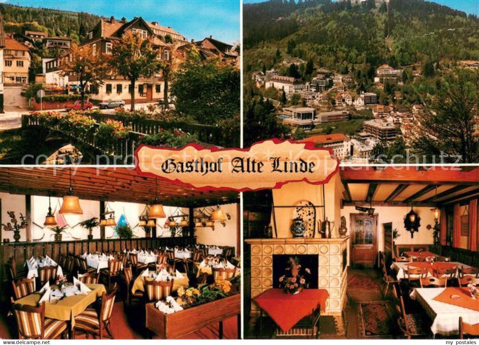 73649065 Bad Wildbad Gasthof Alte Linde Restaurant Kaminzimmer Ortsansicht Schwa - Otros & Sin Clasificación