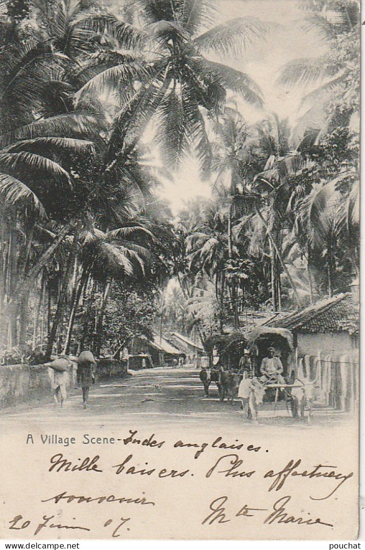 AA+ 94- INDES ANGLAISES - ATTELAGES - A VILLAGE SCENE , BRITISH INDIA - Indien