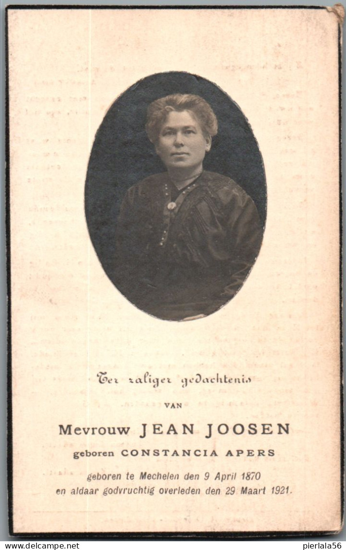 Bidprentje Mechelen - Apers Constancia (1870-1921) - Devotion Images