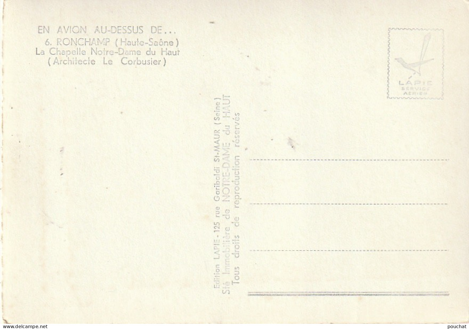 AA+ 95-(70) RONCHAMP - LA CHAPELLE NOTRE DAME DU HAUT  ( ARCHITECTE LE CORBUSIER ) - Other & Unclassified