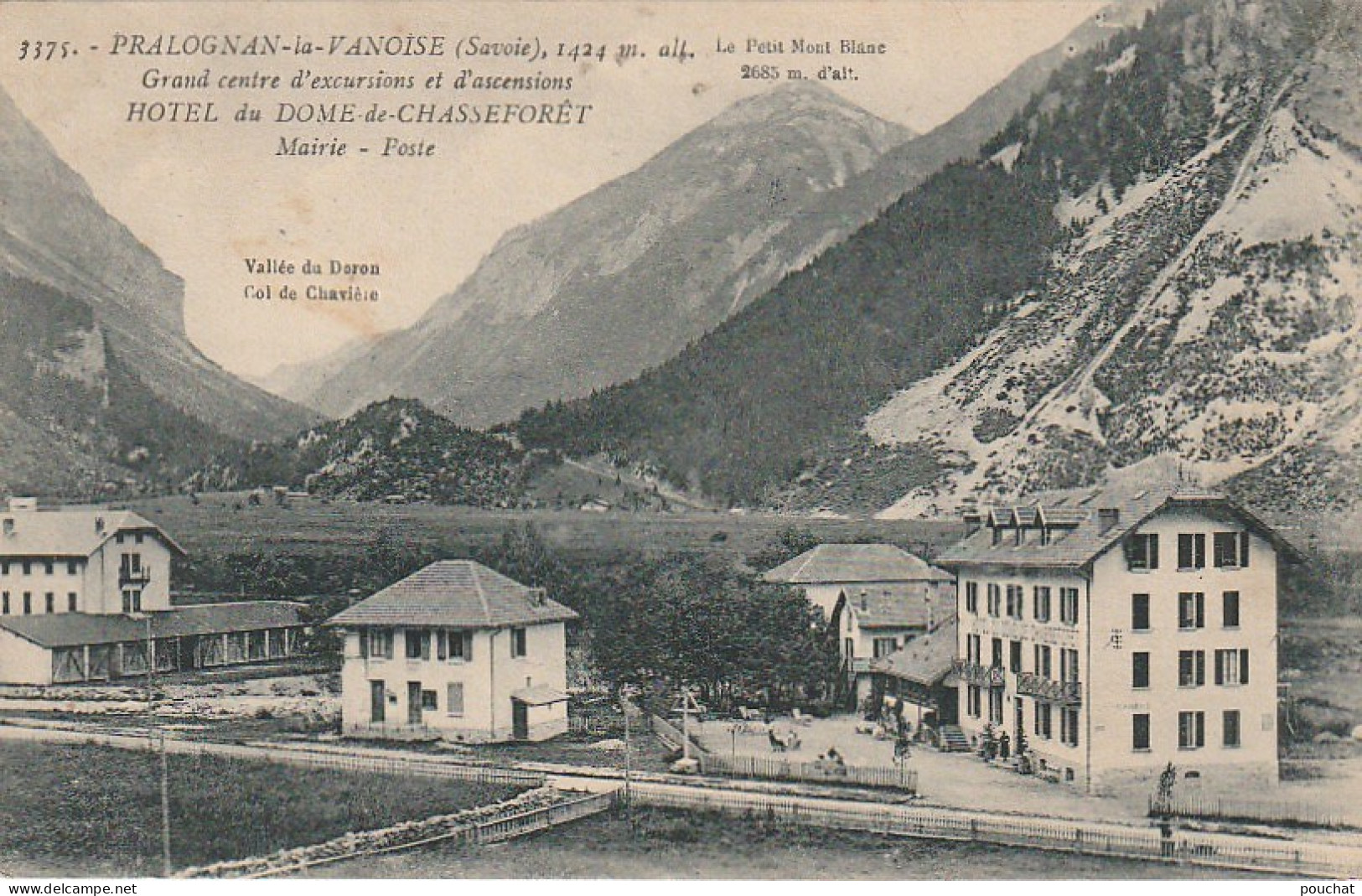 AA+ 98-(73) PRALOGNAN LA VANOISE  - HOTEL DU DOME DE CHASSEFORET  - MAIRIE , POSTE  - Pralognan-la-Vanoise