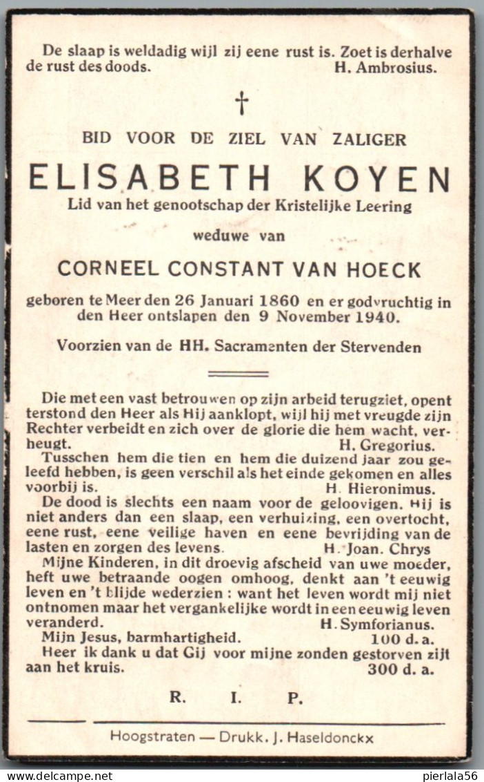 Bidprentje Meer - Koyen Elisabeth (1860-1940) - Andachtsbilder