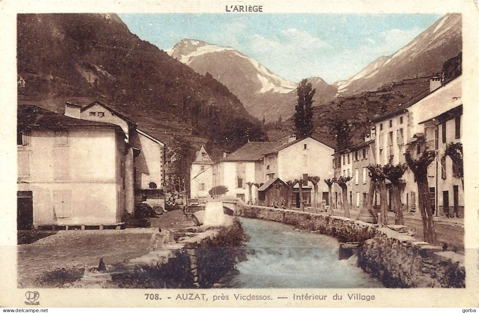 *CPA - 09 AUZAT Près Vicdessos, Intérieur Du Village - Colorisée - Sonstige & Ohne Zuordnung