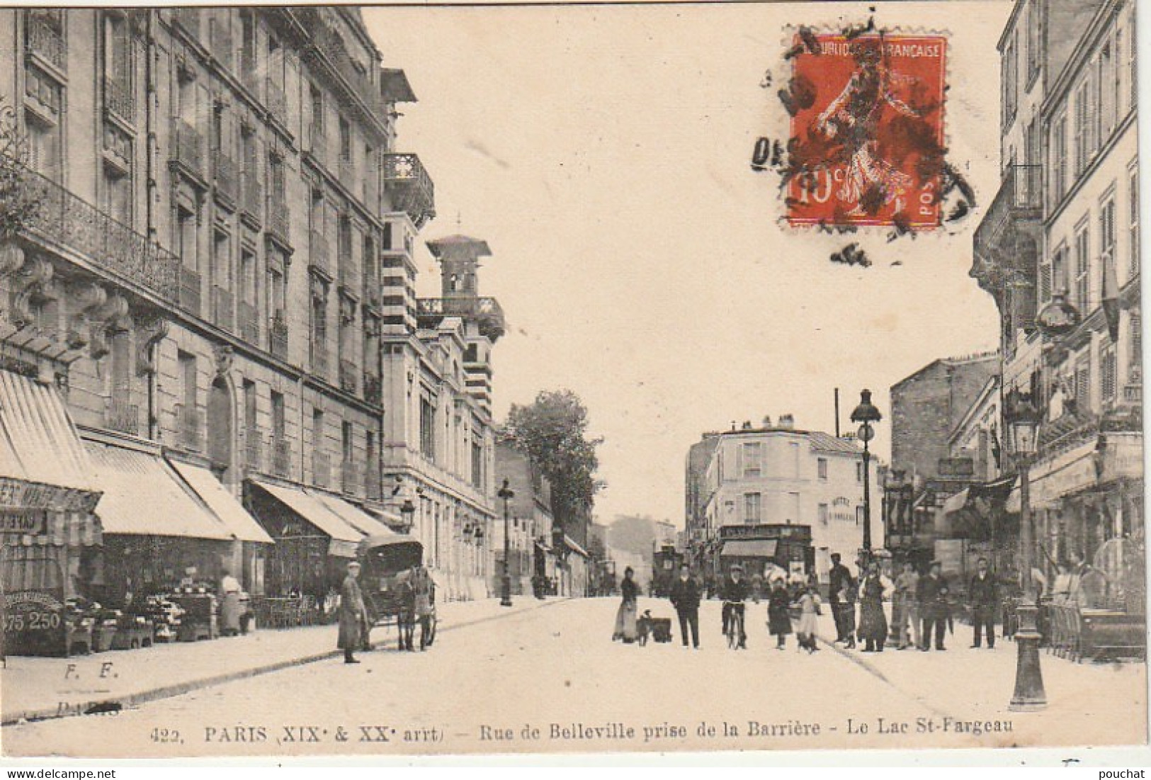 AA+ 100-(75) PARIS XIXe & XXe ARRT. RUE DE BELLEVILLE PRISE DE LA BARRIERE - LE LAC ST FARGEAU - ANIMATION - COMMERCES - District 20