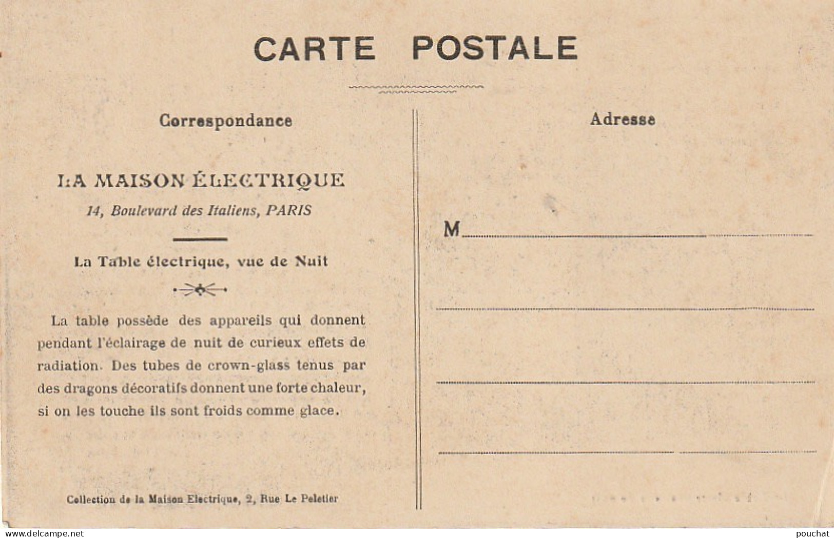 AA+ 100-(75) PARIS - LA TABLE ELECTRIQUE ELECTRIQUE , VUE DE NUIT  - Arrondissement: 09