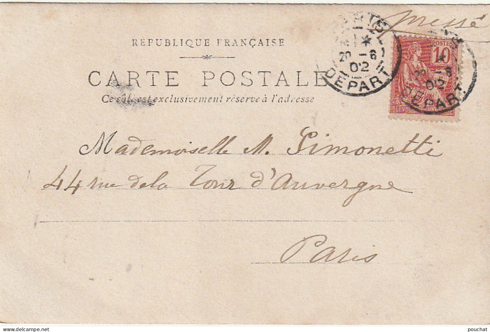 AA+ 101-(75) CARTE PHOTO  PONT DES SUICIDES - CORRESPONDANCE PARIS BUTTES CHAUMONT JUIN 1902 - District 19