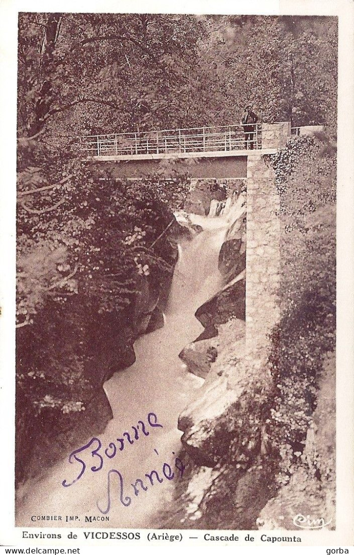 *CPA - 09 Environs De VICDESSOS - Cascade De Capounta (2) - Animée - Autres & Non Classés