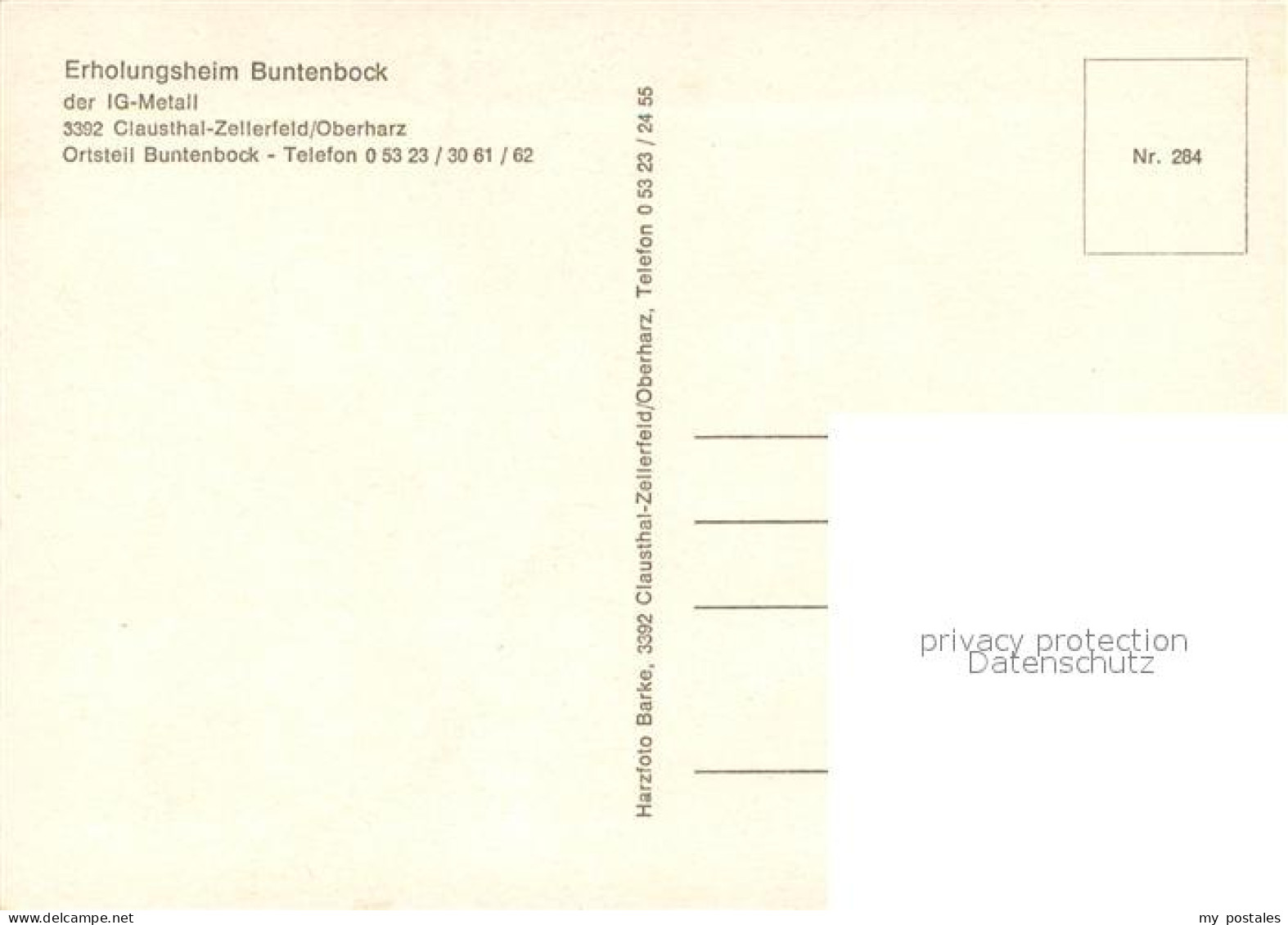 73648873 Buntenbock Erholungsheim Der IG Metall Hallenbad Kegelbahn Buntenbock - Clausthal-Zellerfeld