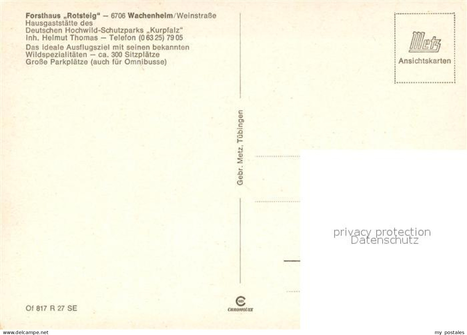 73648855 Wachenheim Weinstrasse Forsthaus Rotsteig Gaststaette Des Deutschen Hoc - Other & Unclassified