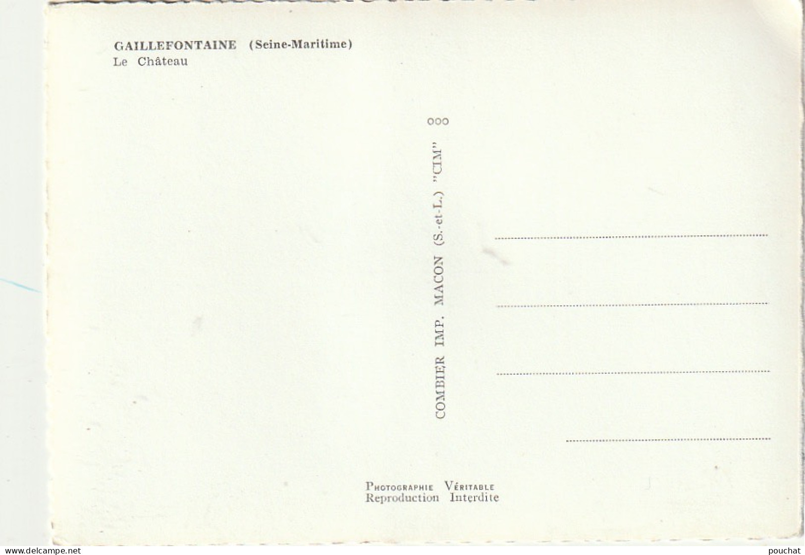 AA+ 103-(76) GAILLEFONTAINE - LE CHATEAU - Sonstige & Ohne Zuordnung