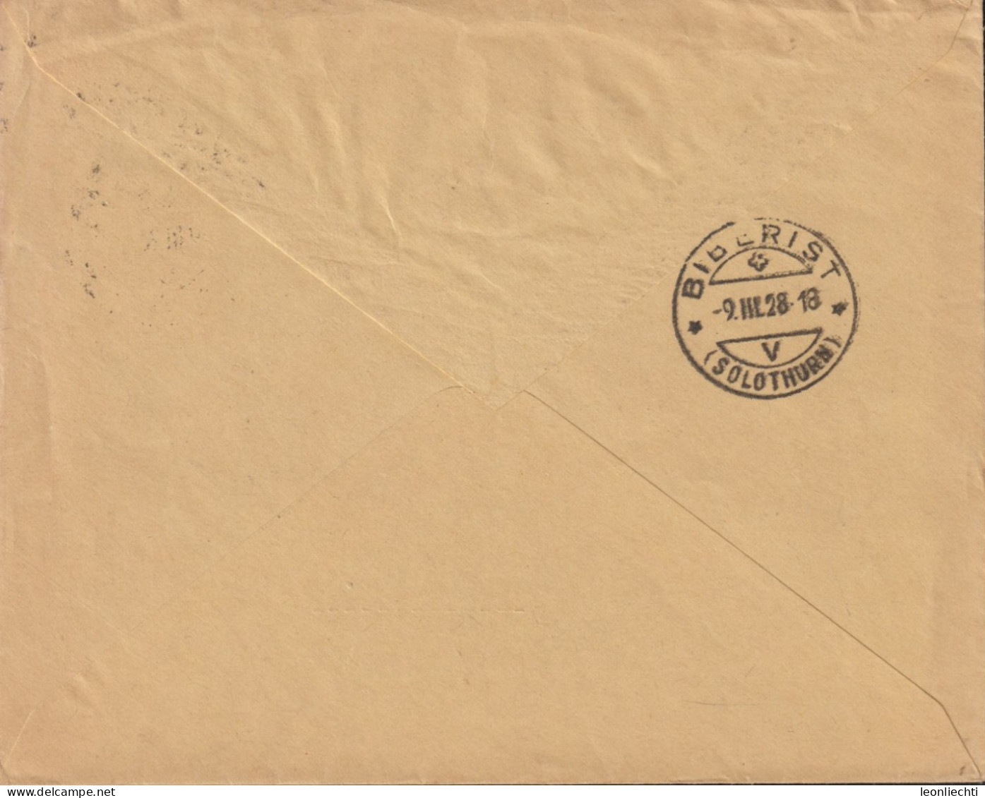 1925-28 Schweiz, Brief  Zum:CH 174,Mi:CH 206xTell, Jos. DREYFUSS, ZWEISIMMEN - Briefe U. Dokumente