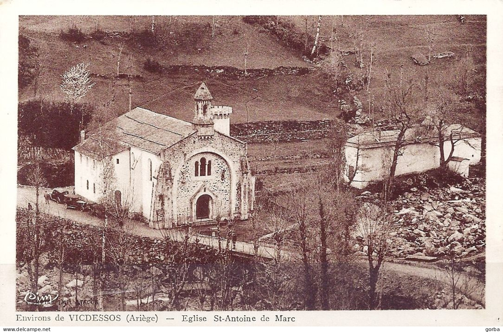 *CPA - 09 Environs De VICDESSOS - Eglise St Antoine De Marc - Sonstige & Ohne Zuordnung