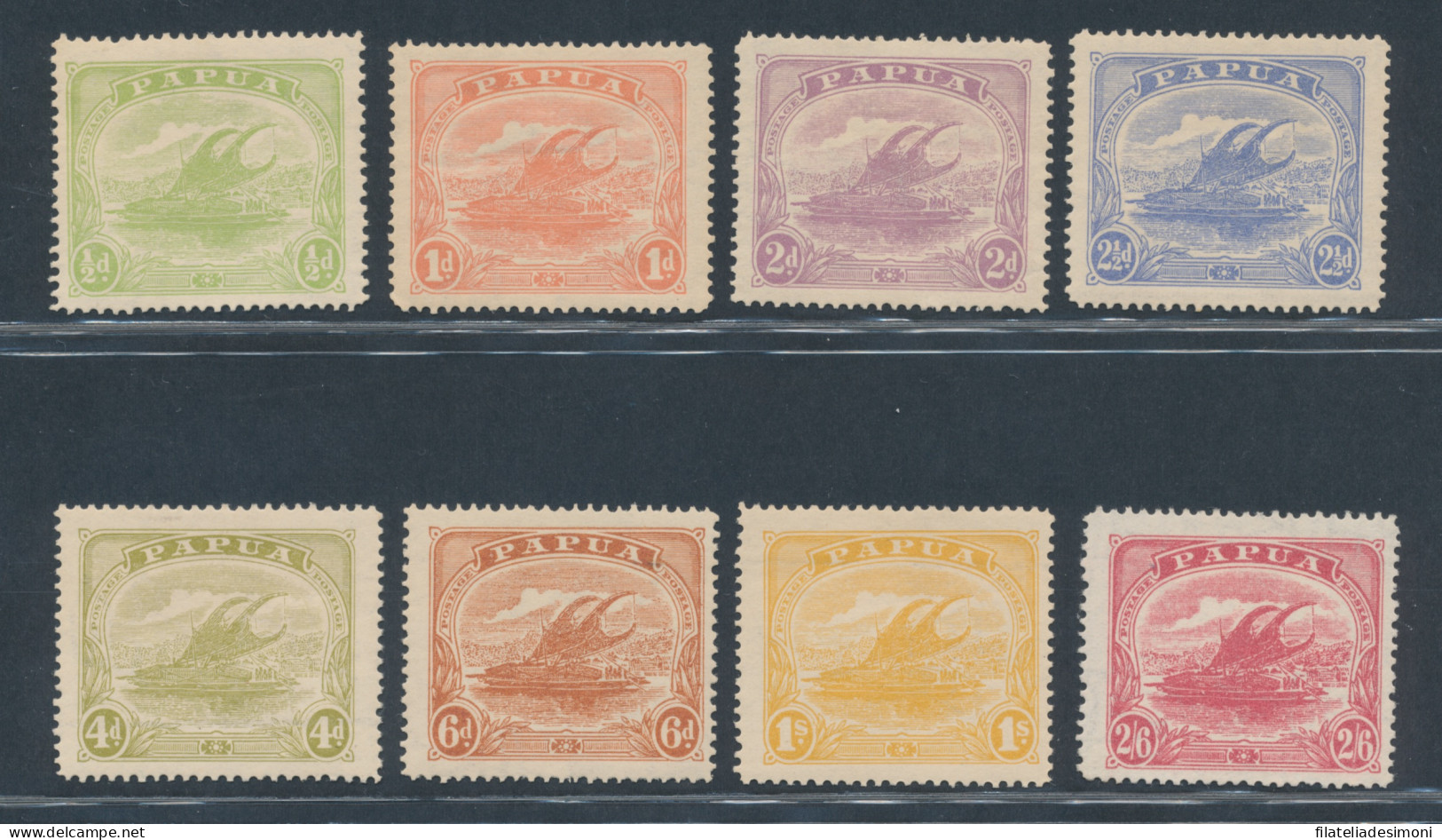 1911-15 Papua, Stanley Gibbons N. 84/91, Serie Completa, MH* - Sonstige & Ohne Zuordnung