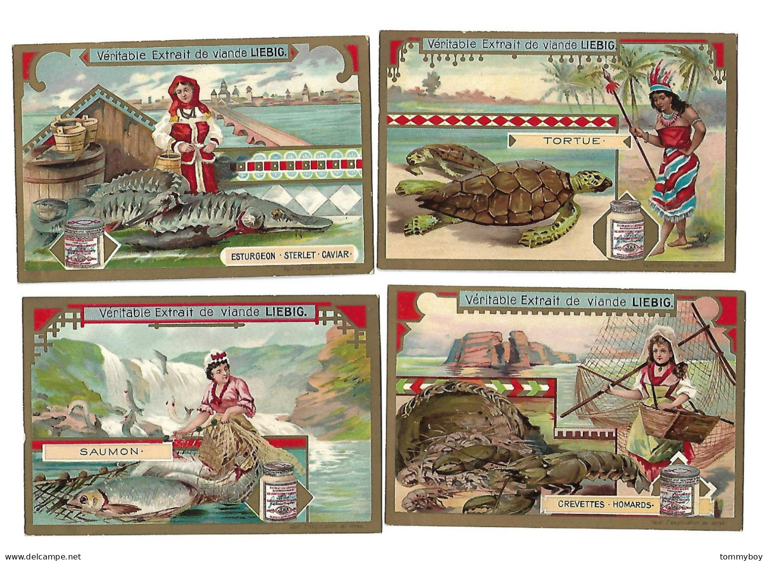 S 779, Liebig 6 Cards, Friandises De Mer Et De Rivière (ref B21) - Liebig