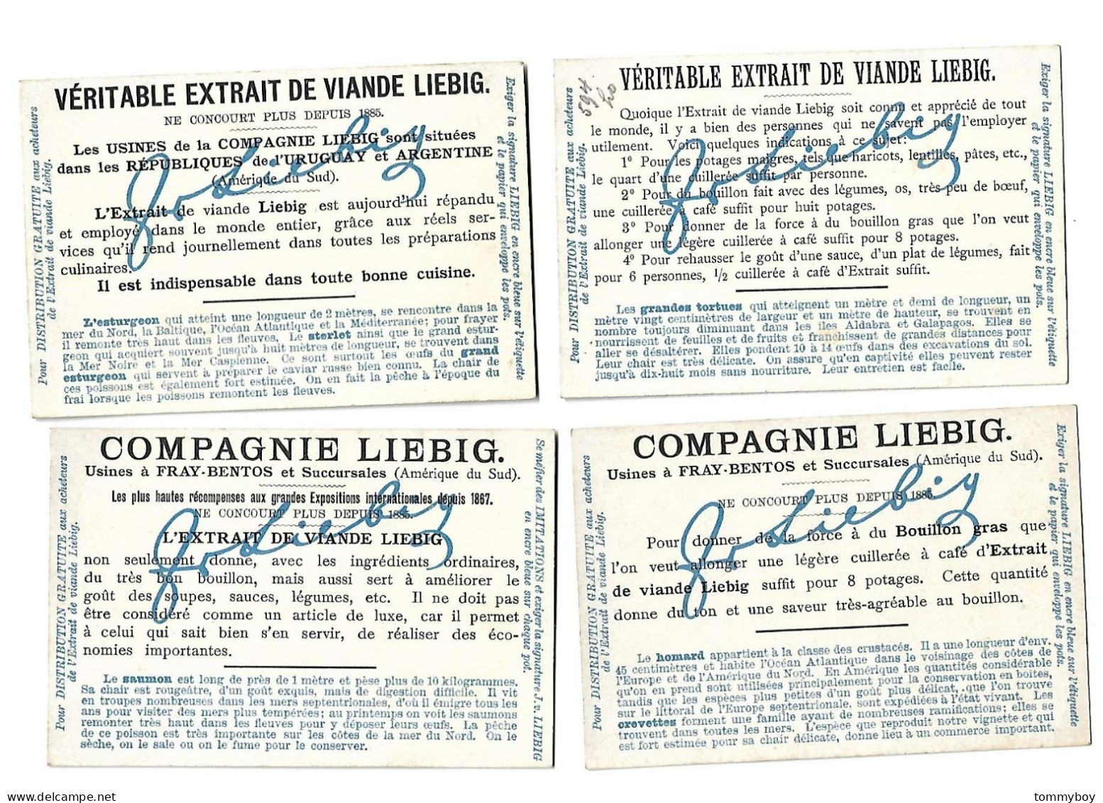 S 779, Liebig 6 Cards, Friandises De Mer Et De Rivière (ref B21) - Liebig