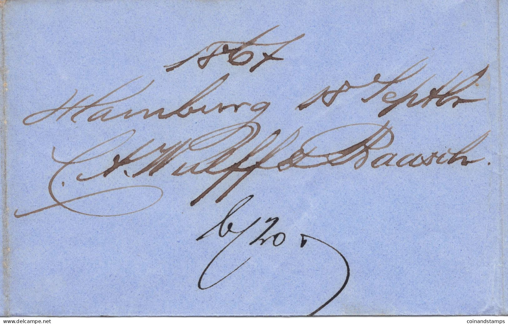 Hamburg Brief mit Mi.-Nr.18a als EF. orig. gelaufen Hamburg 18/9 1867 nach Eybau über Ober Oderwitz, feinst