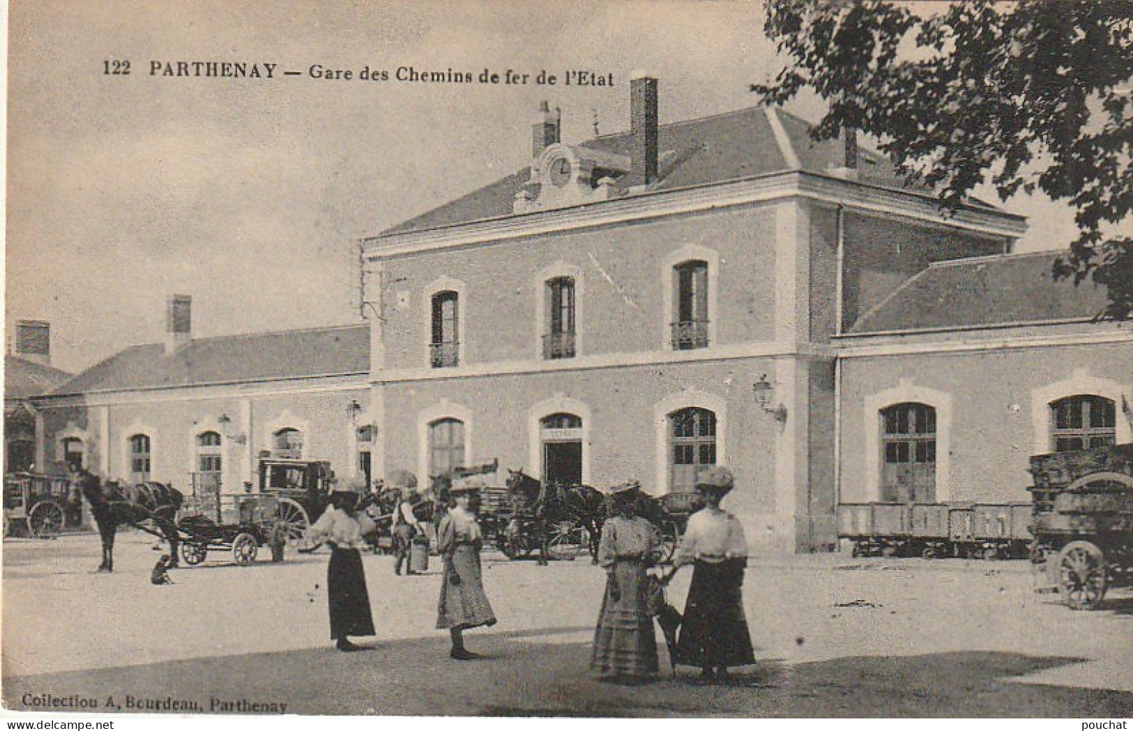 AA+ 106-(79) PARTHENAY - GARE DES CHEMINS DE FER DE L'ETAT - ANIMATION - ATTELAGES - Parthenay