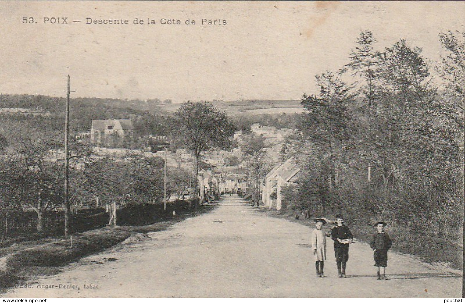 AA+ 107-(80) POIX - DESCENTE DE LA COTE DE PARIS - ANIMATION - ENFANTS - Poix-de-Picardie