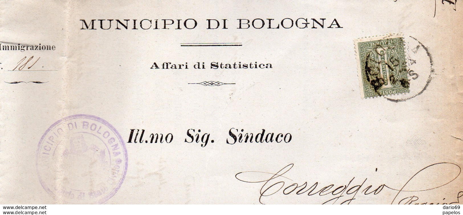 1894   LETTERA CON ANNULLO BOLOGNA - Marcophilie