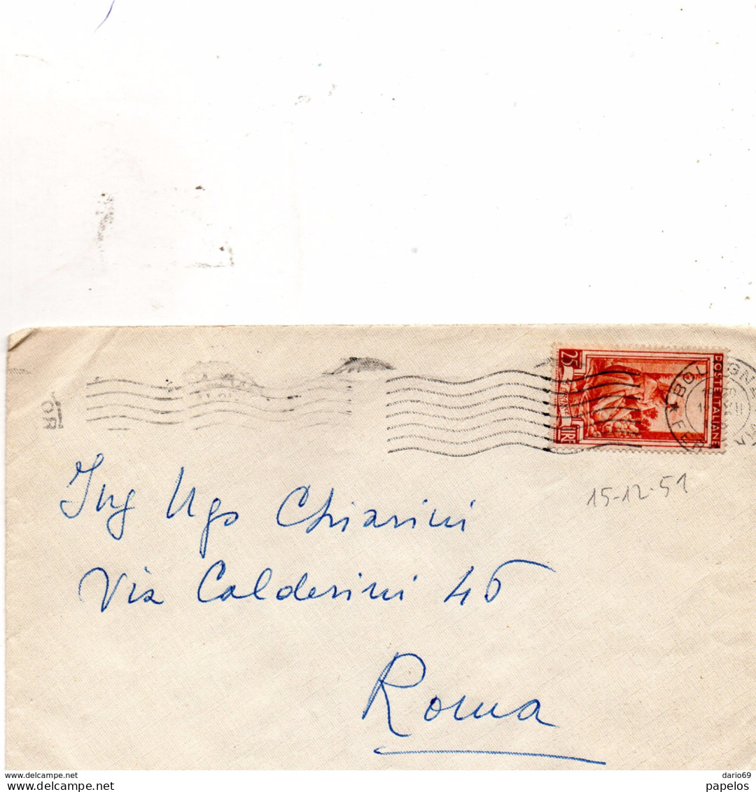 1951 Lettera Con Annullo Bologna - 1946-60: Poststempel