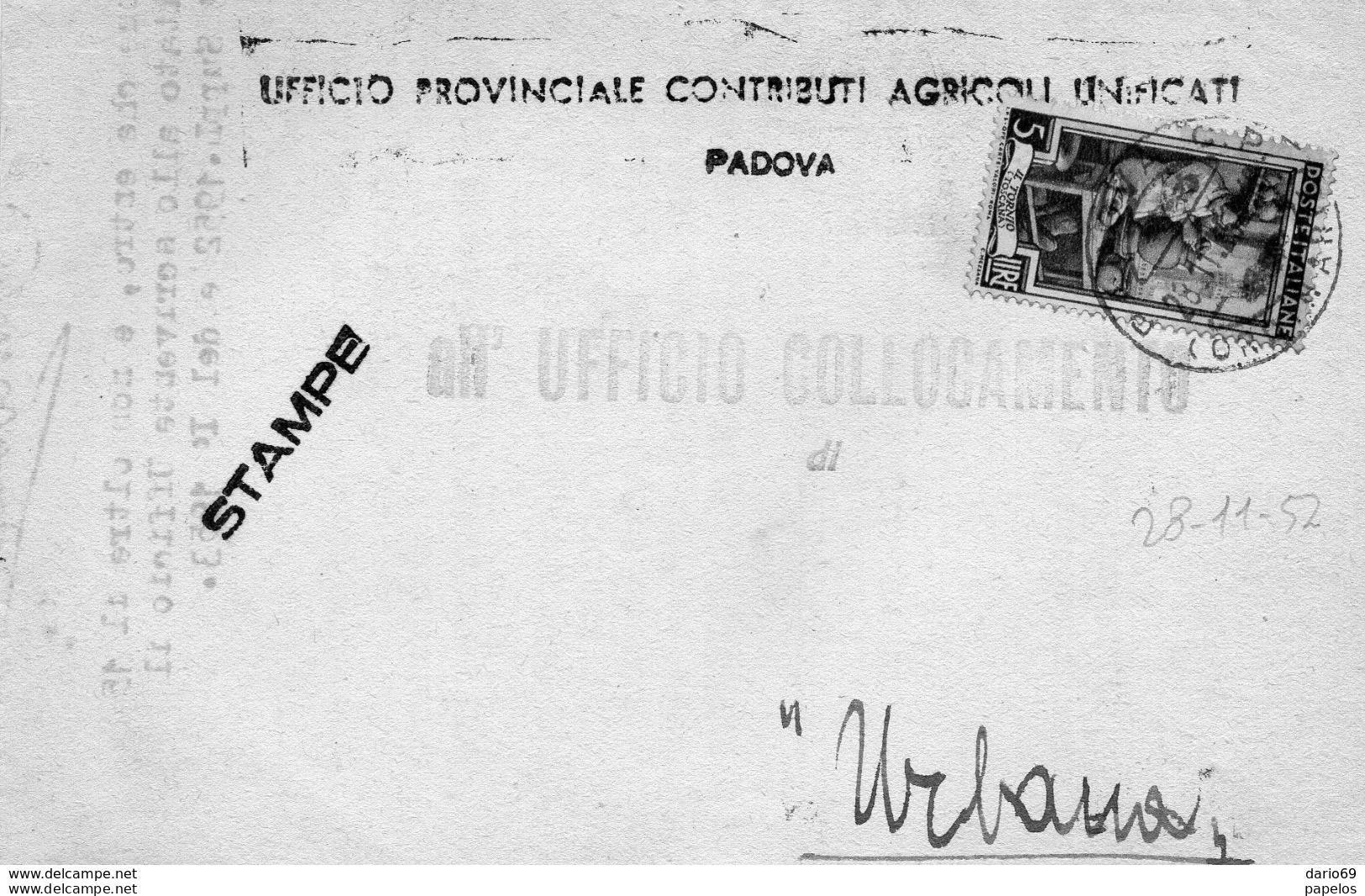 1952  LETTERA CON ANNULLO   PADOVA - 1946-60: Marcophilie