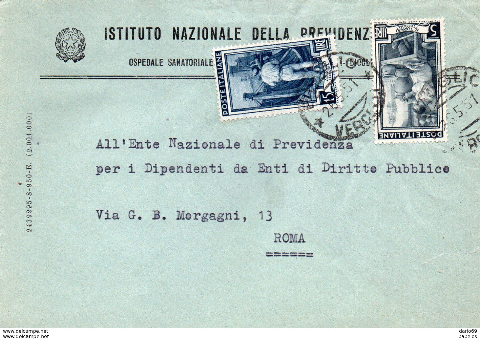 1951  LETTERA CON ANNULLO   BIOGLIO BIELLA - 1946-60: Marcophilie