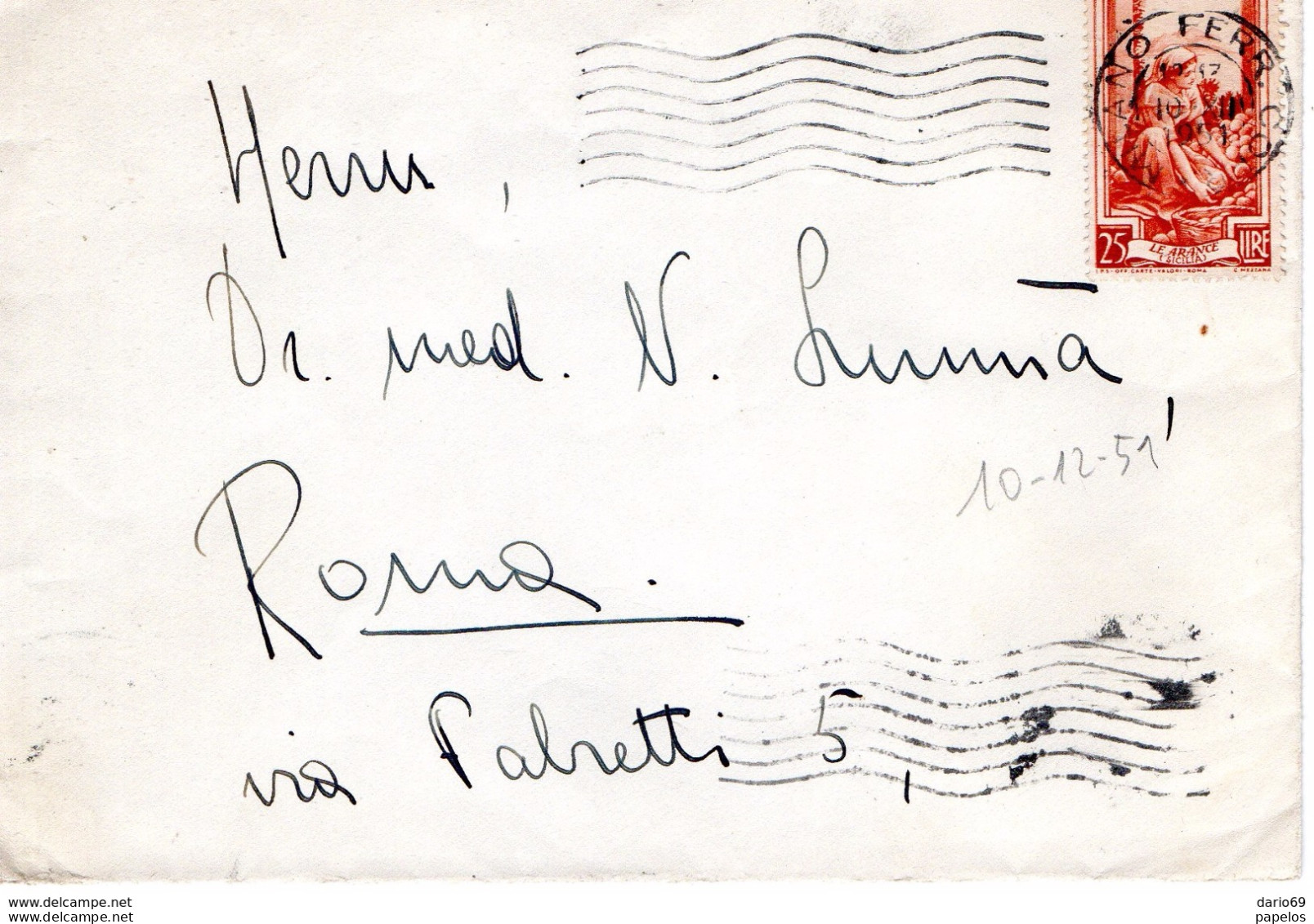 1951  LETTERA CON ANNULLO  MILANO - 1946-60: Storia Postale