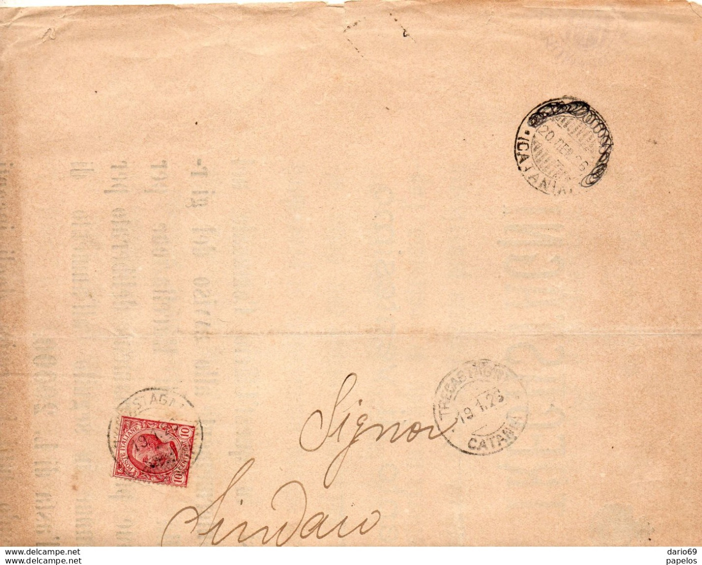 1925 LETTERA CON ANNULLO TRECASTAGNI CATANIA - Marcophilia