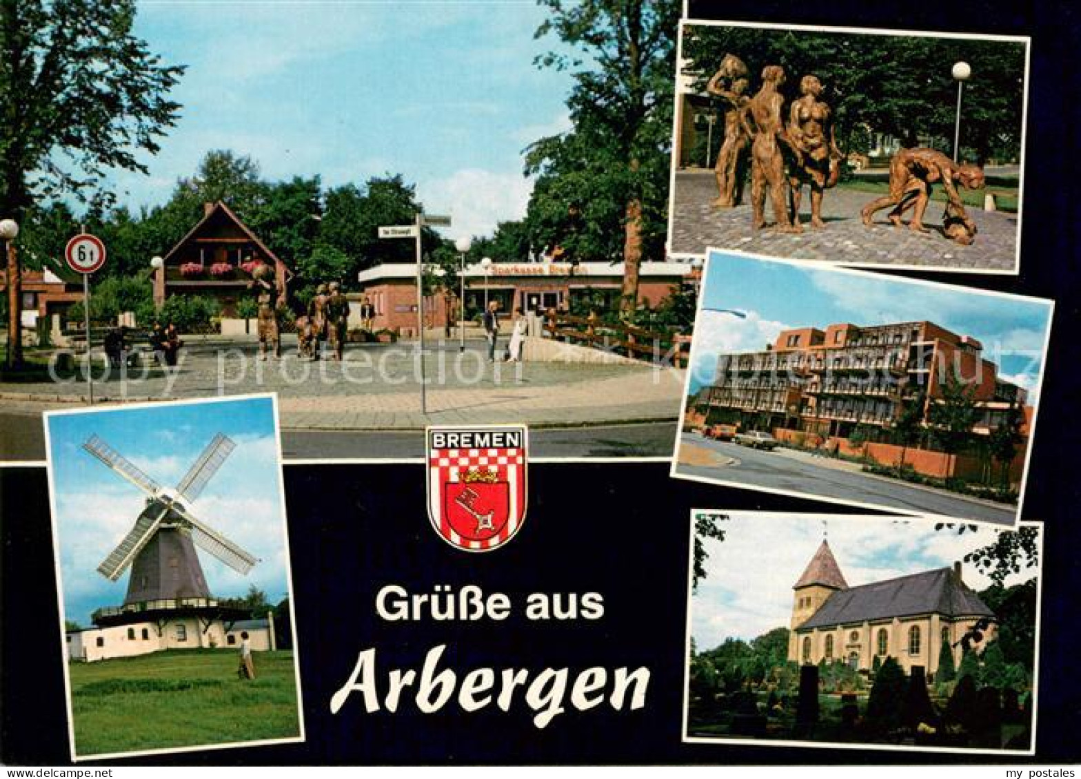 73648488 Arbergen Stadtplatz Muehle Skulpturen Kirche Arbergen - Bremen