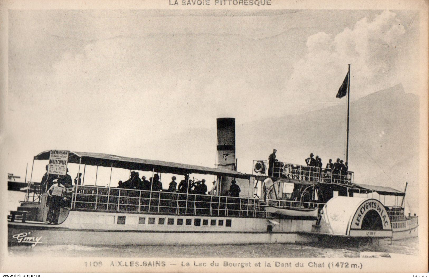 CPA - P - SAVOIE - AIX LES BAINS - LE LAC DU BOURGET ET LA DENT DU CHAT - BATEAU - Aix Les Bains