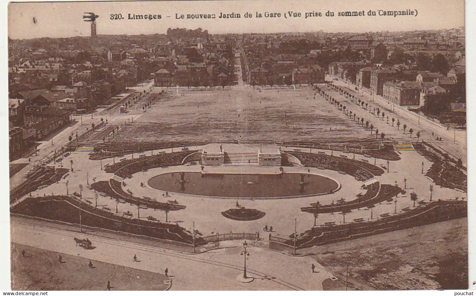 AA+ 115-(87) LIMOGES - LE NOUVEAU JARDIN DE LA GARE  ( VUE PRISE DU SOMMET DU CAMPANILE ) - Limoges