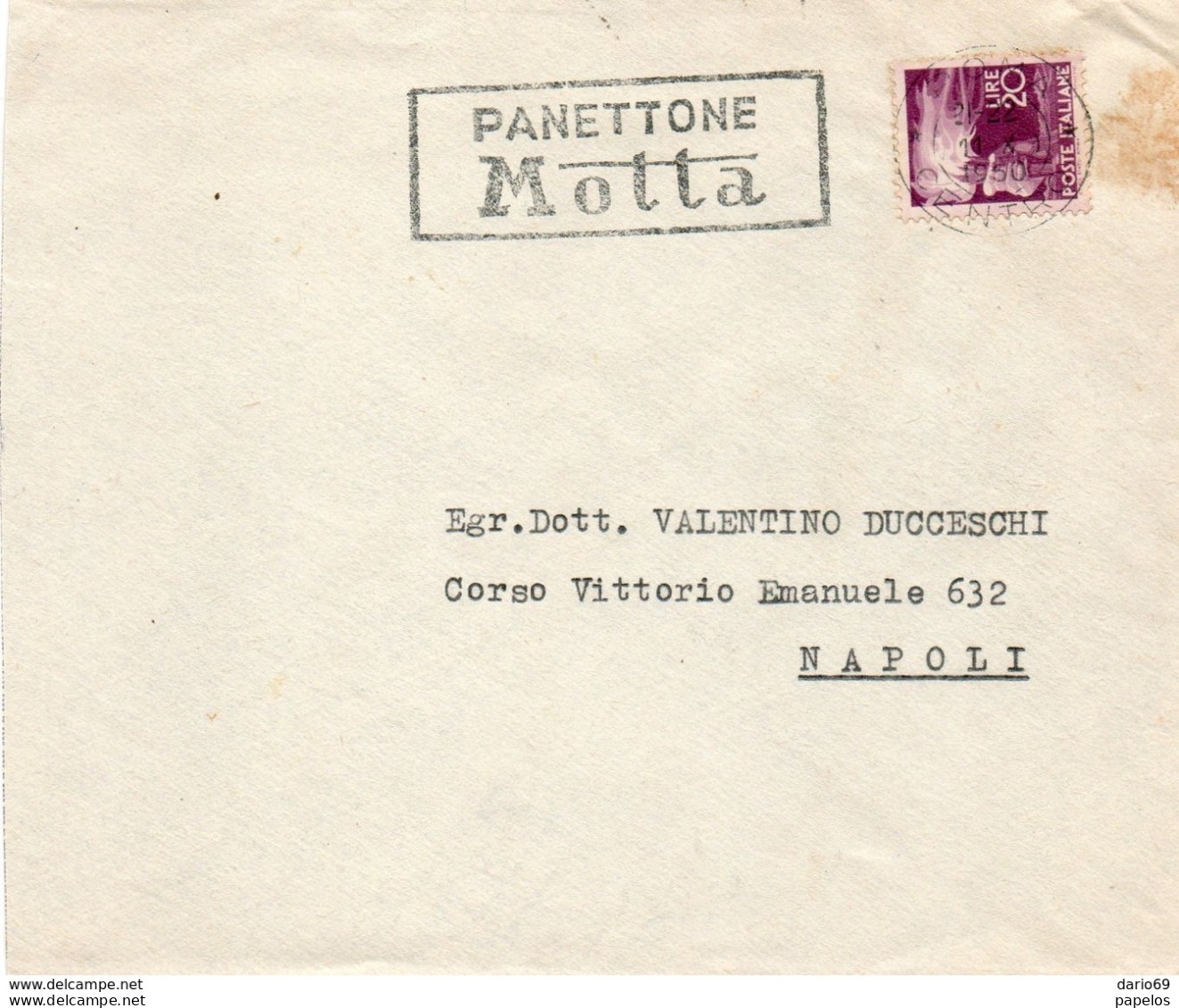 1950 LETTERA CON ANNULLO ROMA + TARGHETTA - 1946-60: Marcophilia