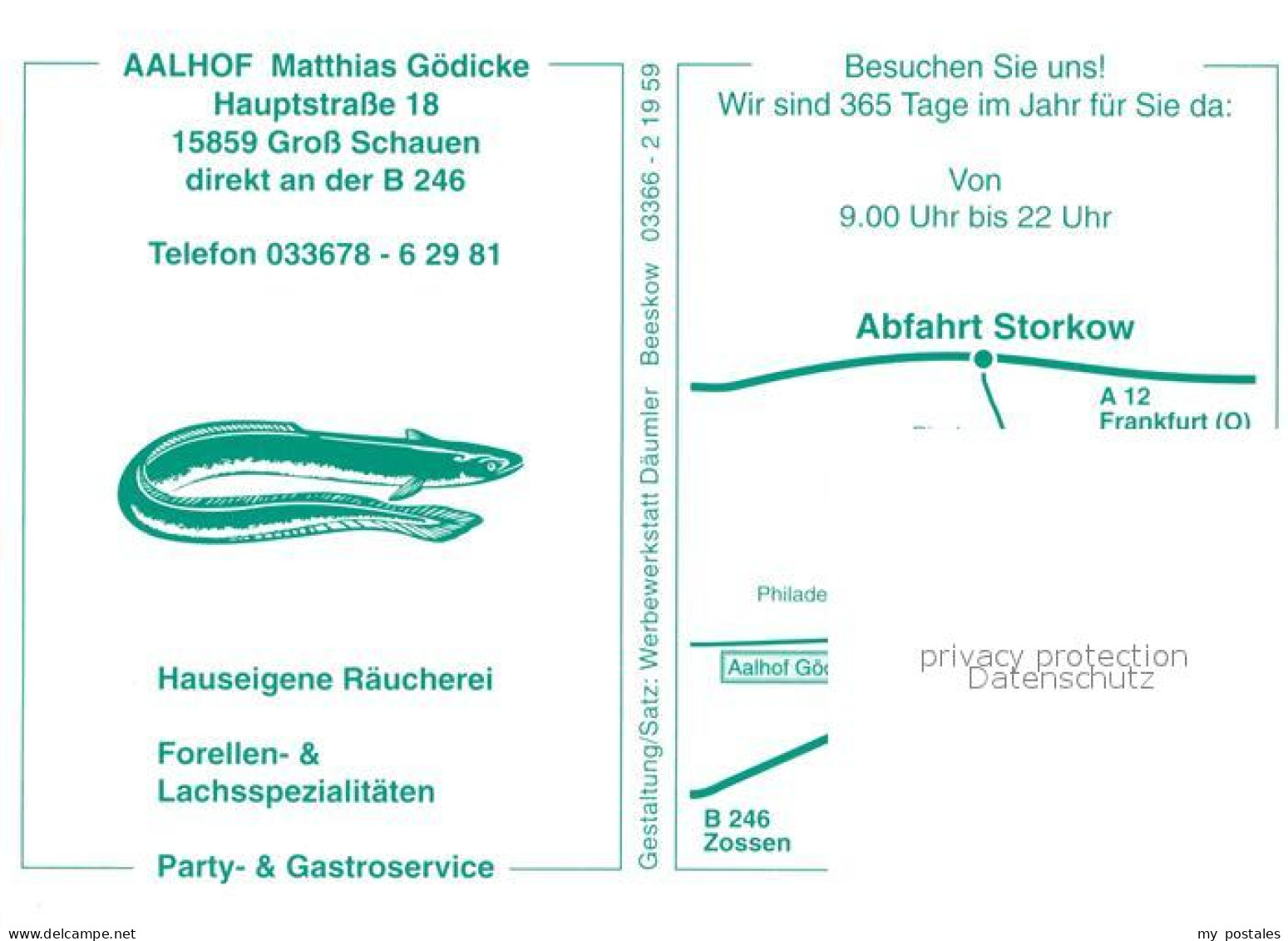 73648359 Gross Schauen Aalhof Gasthof Theke Terrasse Aalraeucherei Gross Schauen - Storkow